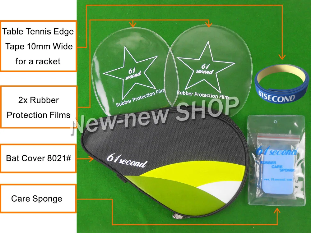 61second Bat Cover 8021# Table Tennis Accessories Set for Table Tennis Ping Pong Racket
61second Bat Cover 8021# Table Tennis Accessories Set for Table Tennis Ping Pong Racket