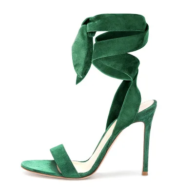 Hottest Selling Women Green Flock Leather Sandals Summer Ankle Lace Up Open Toe High Thin Heels Banquet Dress Shoes Big Size
Hottest Selling Women Green Flock Leather Sandals Summer Ankle Lace Up Open Toe High Thin Heels Banquet Dress Shoes Big Size