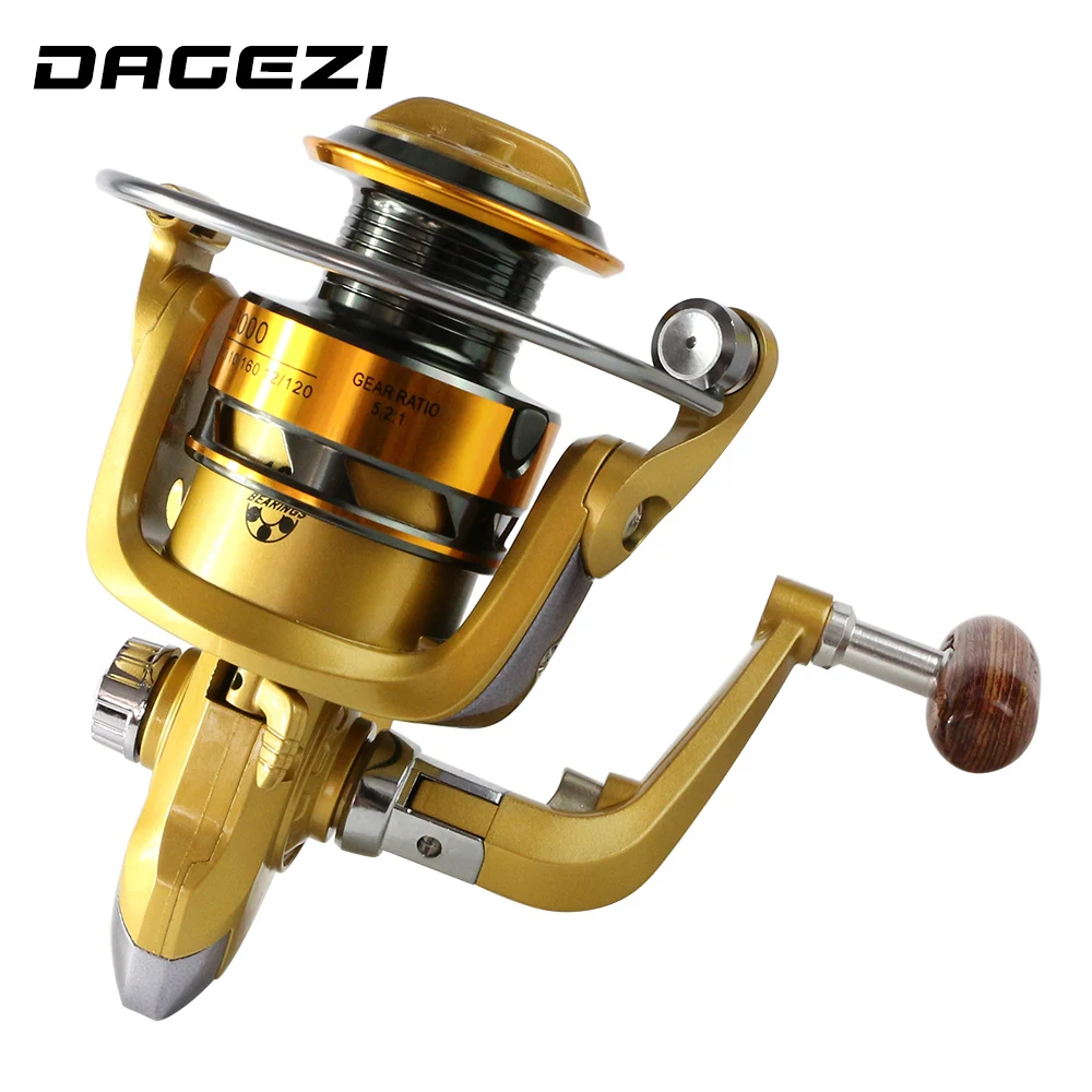 Рыболовная катушка DAGEZI 12BB для спиннинга из Золотого Металла YL1000 - 6000 | Спорт и