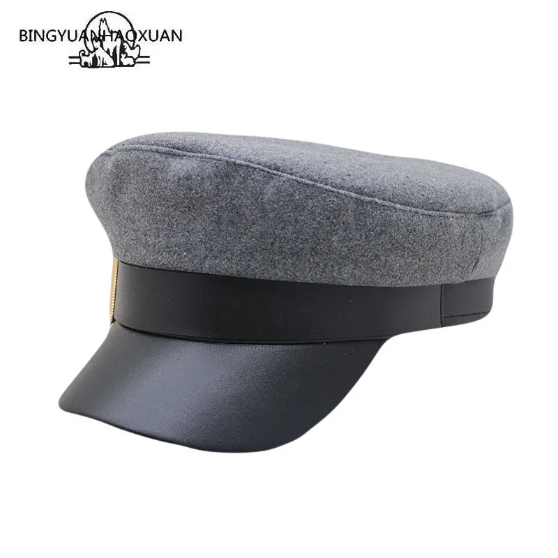 2019 New Ladies Black Wool Military Cap Fashion Flat Top Hat Woman Men Autumn Winter Warm Thickening PU Leather Bone Newsboy Cap
2019 New Ladies Black Wool Military Cap Fashion Flat Top Hat Woman Men Autumn Winter Warm Thickening PU Leather Bone Newsboy Cap