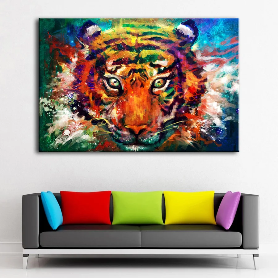 The Tiger Colorful Painting Wall Art Poster Canvas Prints Framed For Living Room Decor
The Tiger Colorful Painting Wall Art Poster Canvas Prints Framed For Living Room Decor