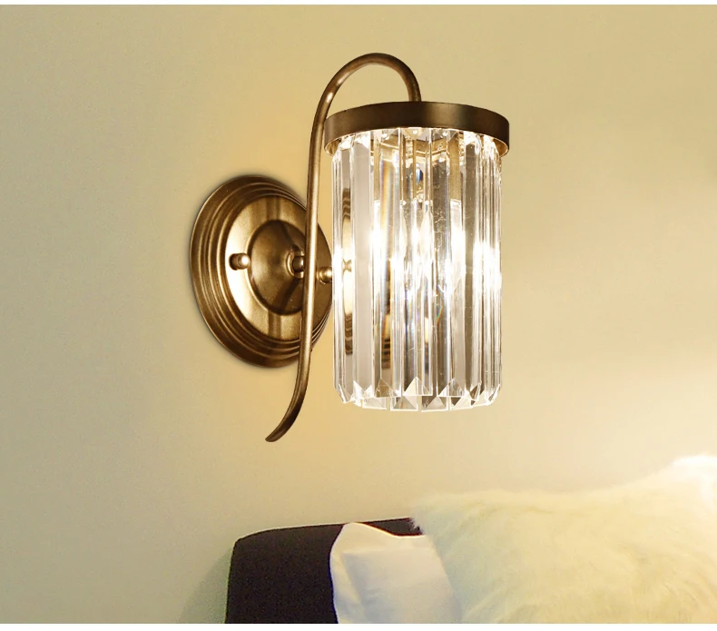 American bedside lamps wrought iron balcony corridor aisle lights entrance wall simple European crystal wall lamp
American bedside lamps wrought iron balcony corridor aisle lights entrance wall simple European crystal wall lamp