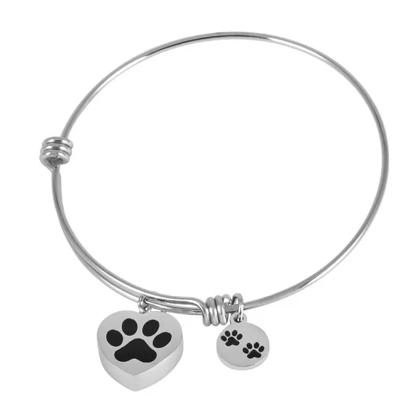 IJJ5019 Adjustable Wire bangle - Dog/Cat Paw Print Heart Stainless Steel Cremation Urn Bracelet For Ashes Of Pets
IJJ5019 Adjustable Wire bangle - Dog/Cat Paw Print Heart Stainless Steel Cremation Urn Bracelet For Ashes Of Pets