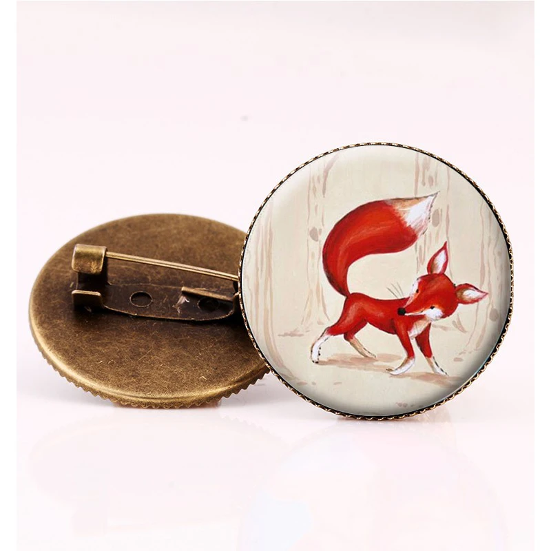 SUTEYI из мультфильма брошь Лисичка Pin стеклянный купольный кабошон броши в форме