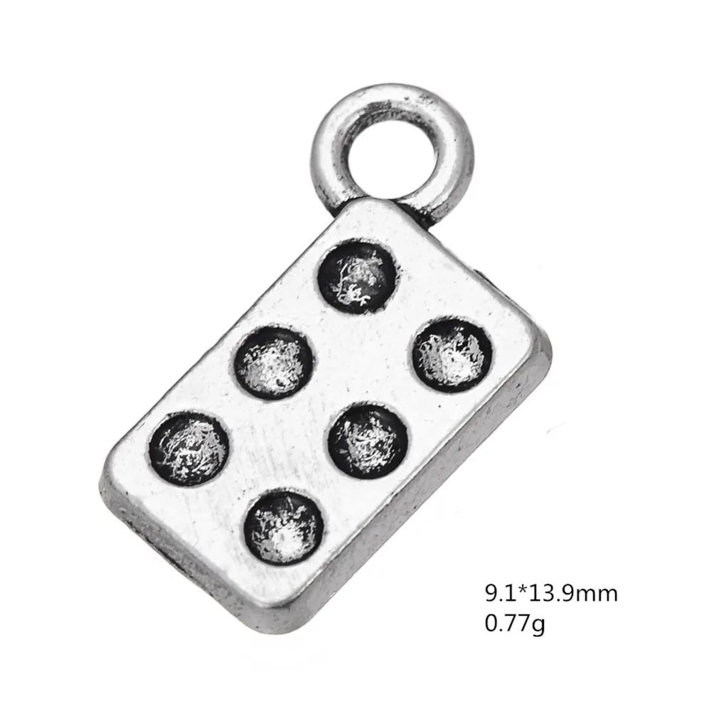 Teamer 10 шт./лот античная серебряная Форма для маффинов DIY Devil's Bonesdice Подвески кости