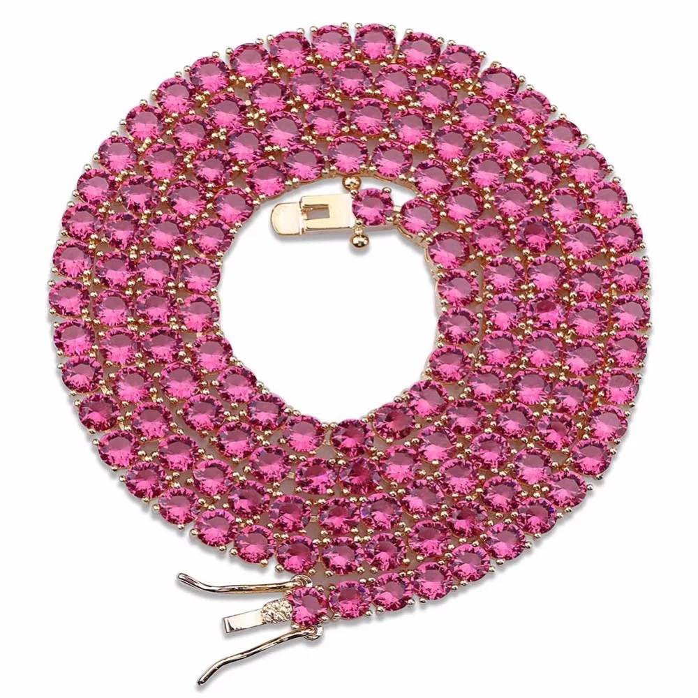 Hip hop Bling Iced Out Cubic Zirconia Necklace Tennis Chain Necklaces Women Men 1 Row Blue/Red CZ Stone Link Chain Jewelry
Hip hop Bling Iced Out Cubic Zirconia Necklace Tennis Chain Necklaces Women Men 1 Row Blue/Red CZ Stone Link Chain Jewelry