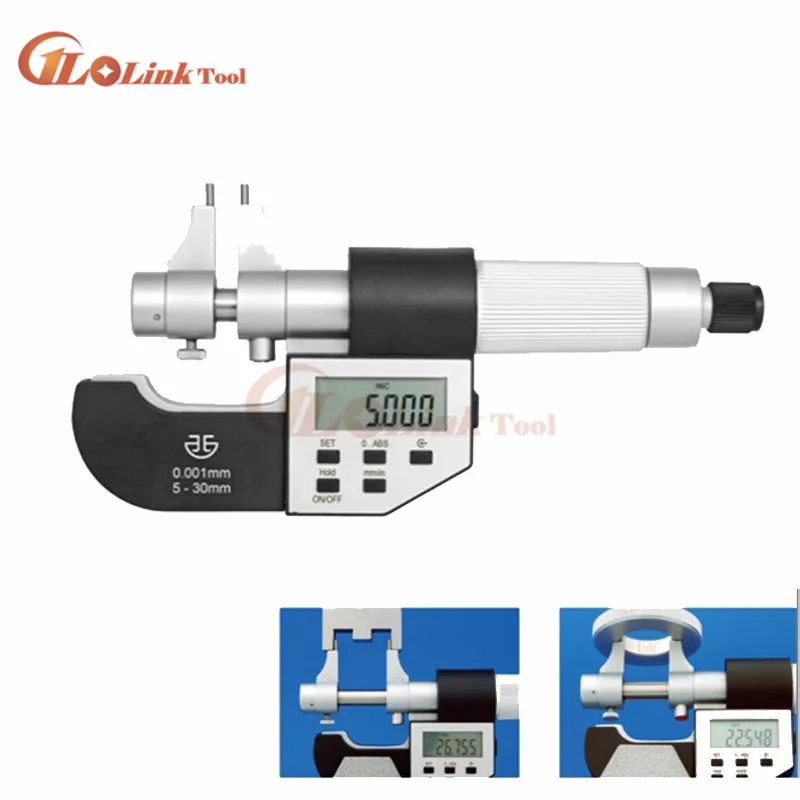 Цифровой микрометр XIBEI 5-30 мм 25-50 50-75 75-100 IP54 внутренний 0 001 мм/мм Электронный