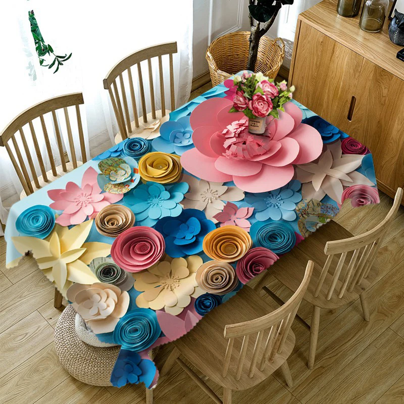 Customizable 3d Round Tablecloth Colorful Paper Flowers Pattern Dustproof Thicken Cotton Rectangular Table cloth Wedding Decor
Customizable 3d Round Tablecloth Colorful Paper Flowers Pattern Dustproof Thicken Cotton Rectangular Table cloth Wedding Decor