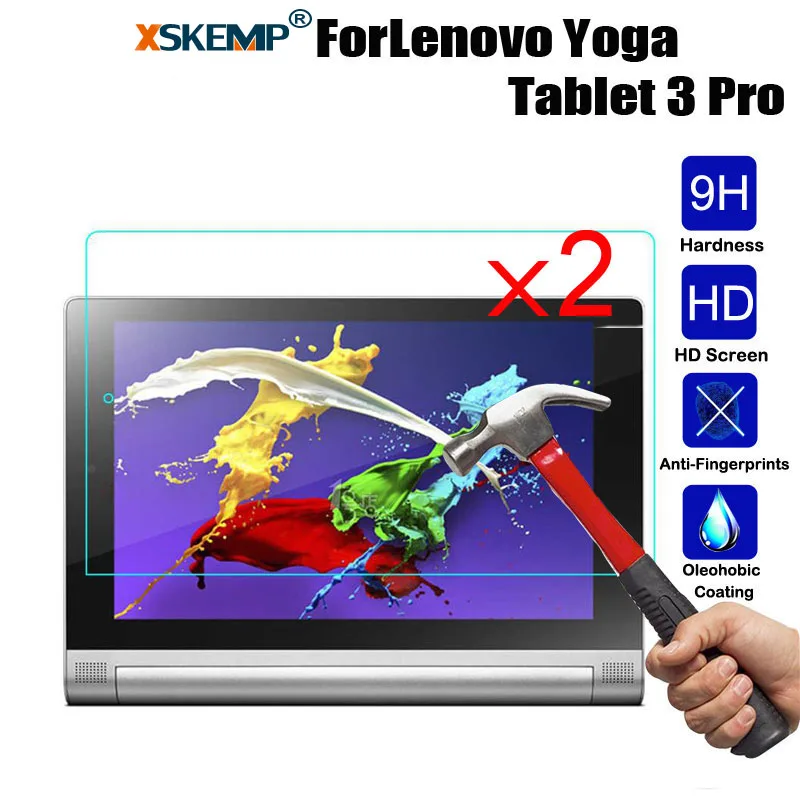 Закаленное стекло XSKEMP 2 шт./лот для планшетного ПК Lenovo Yoga Tab 3 Pro 10 1 дюйма X90F 9H 0 мм