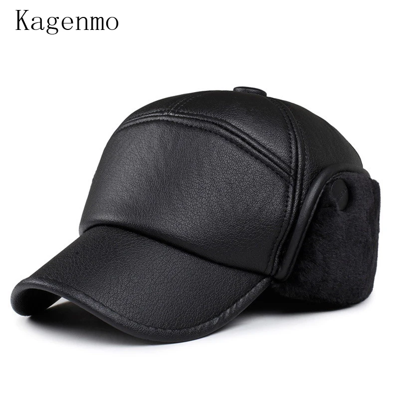 Теплая зимняя мужская шапка Kagenmo из шерсти и меха ветрозащитная дышащая мужские