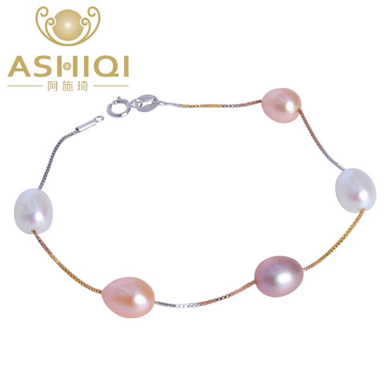 ASHIQI Genuine 925 Sterling Silver chain link bracelet , Natural freshwater pearl charm bracelet for women gift
ASHIQI Genuine 925 Sterling Silver chain link bracelet , Natural freshwater pearl charm bracelet for women gift