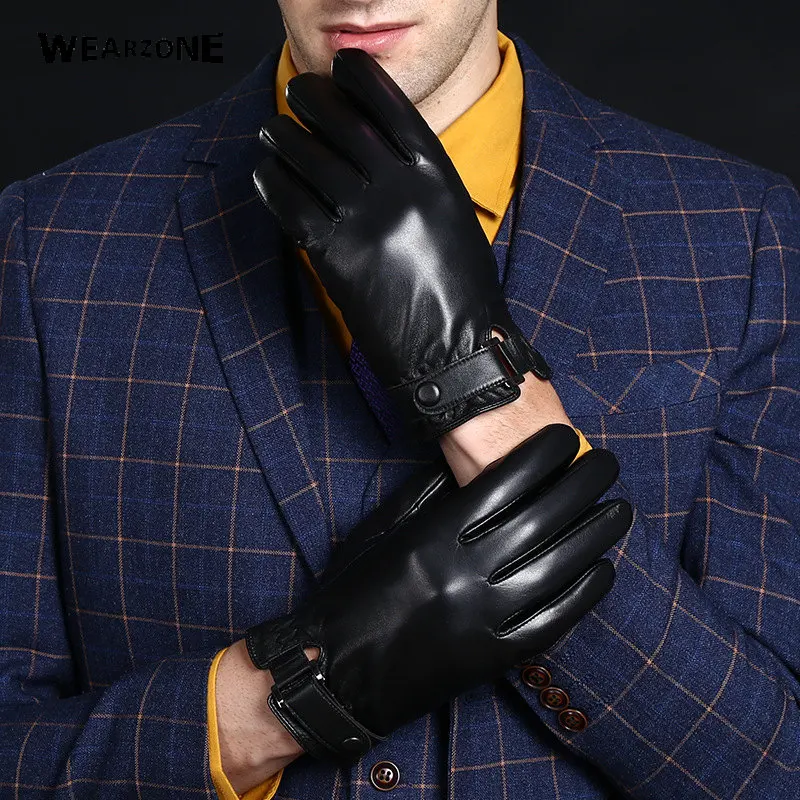 New Winter Men's Genuine Leather Gloves Sheepskin Black Touch Screen Gloves Button Fashion Brand Warm Mittens
New Winter Men's Genuine Leather Gloves Sheepskin Black Touch Screen Gloves Button Fashion Brand Warm Mittens