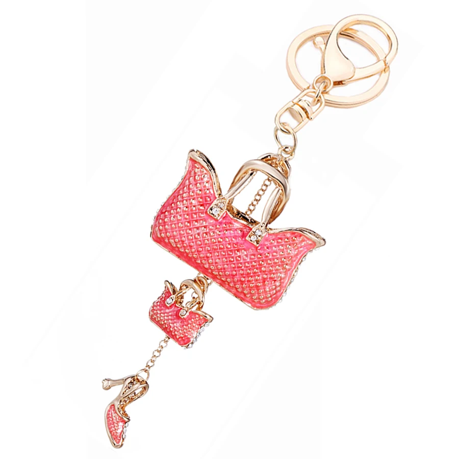 Fashion Rhinestone Handbag Keychain Bag Keyring llavero Creative High heels Shoe Key Chain Ring Holder Car Accessories Gift R009
Fashion Rhinestone Handbag Keychain Bag Keyring llavero Creative High heels Shoe Key Chain Ring Holder Car Accessories Gift R009