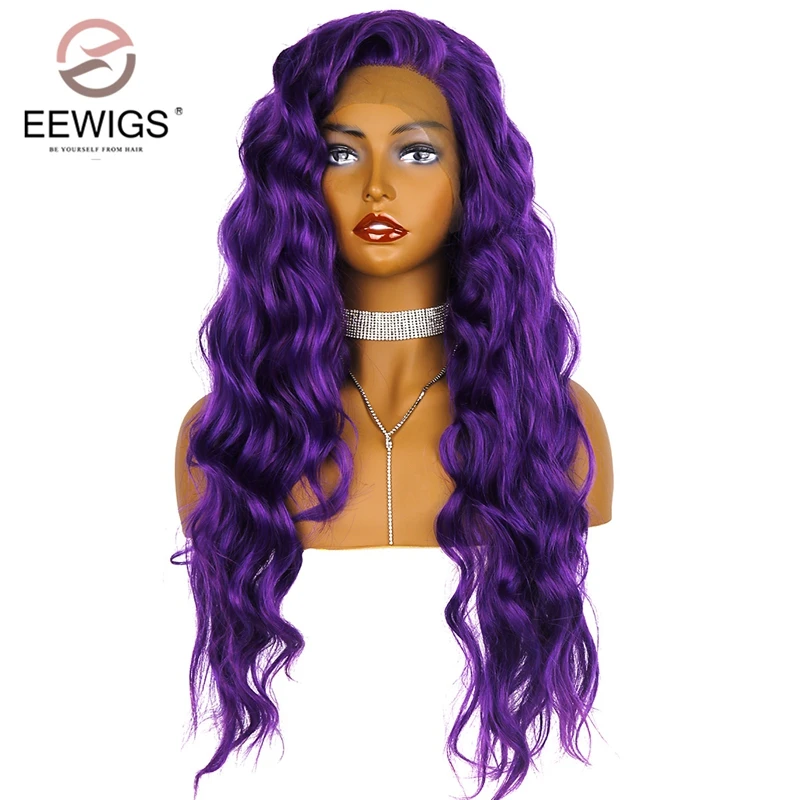 Dark Purple Long Wavy Synthetic Lace Front Wig With Natural Hairline Glueless 13x4 Heat Resistant Wigs For Black Women EEWIGS
Dark Purple Long Wavy Synthetic Lace Front Wig With Natural Hairline Glueless 13x4 Heat Resistant Wigs For Black Women EEWIGS