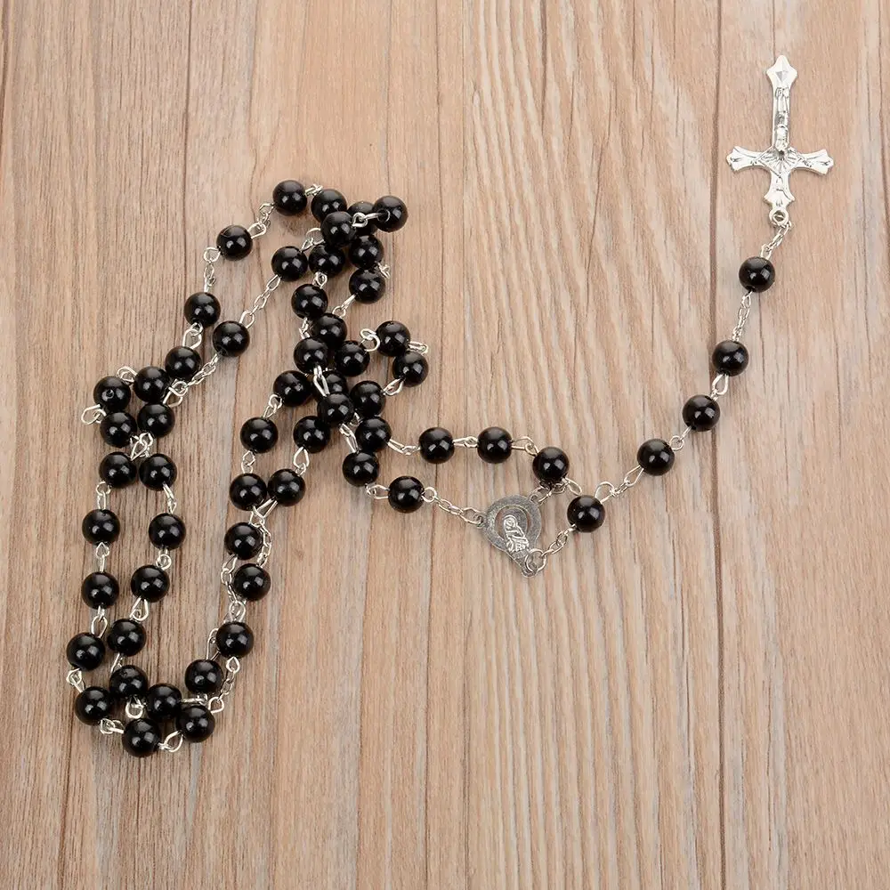 OPPOHERE Catholic Virgin Mary Black Crystal Beads Women Silver Rosary Necklace Chain New
OPPOHERE Catholic Virgin Mary Black Crystal Beads Women Silver Rosary Necklace Chain New