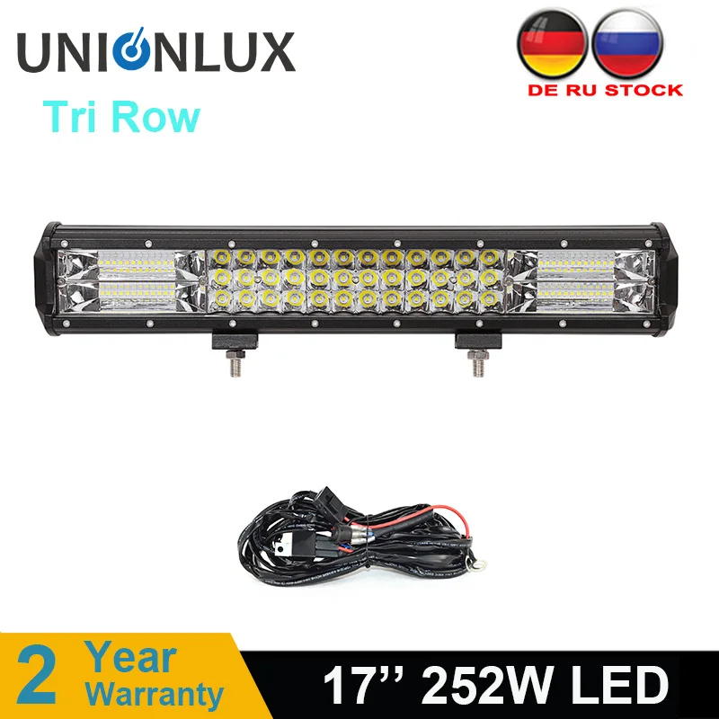 IP67 7D 3-Row LED Light Bar Offroad Led Bar Combo Beam 17'' 252W Led Work Light Bar for Truck SUV ATV 4x4 4WD 12v 24V
IP67 7D 3-Row LED Light Bar Offroad Led Bar Combo Beam 17'' 252W Led Work Light Bar for Truck SUV ATV 4x4 4WD 12v 24V
