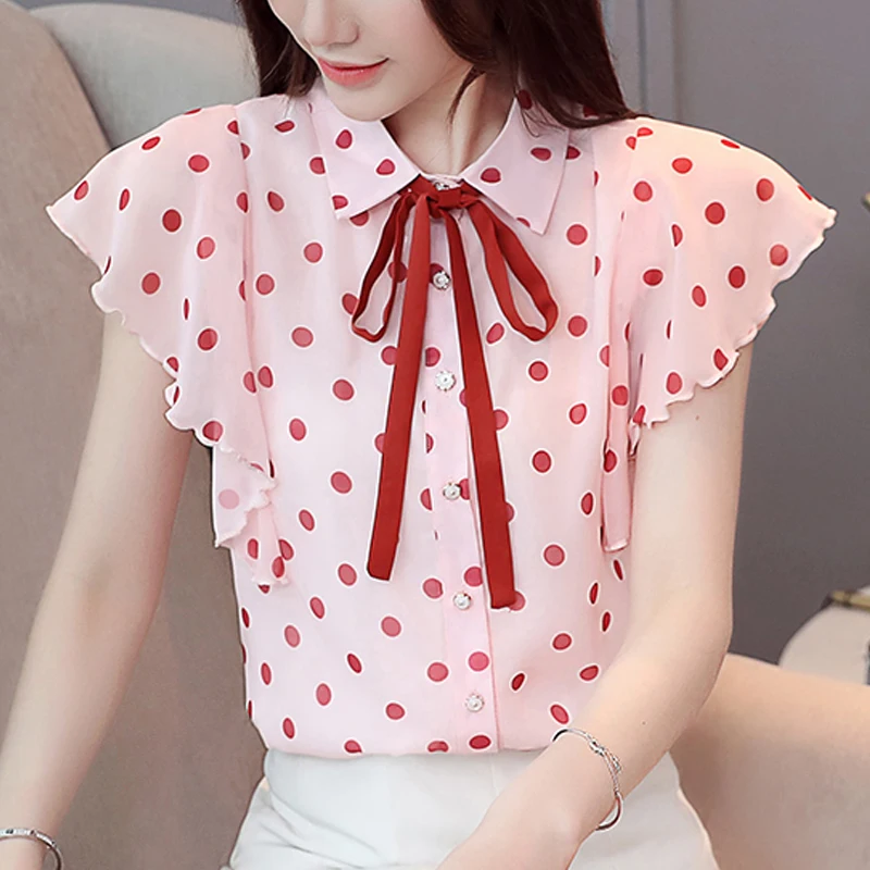 2020 summer new polka dot fashion bow chiffon shirt women butterfly short-sleeved top shirt
2020 summer new polka dot fashion bow chiffon shirt women butterfly short-sleeved top shirt