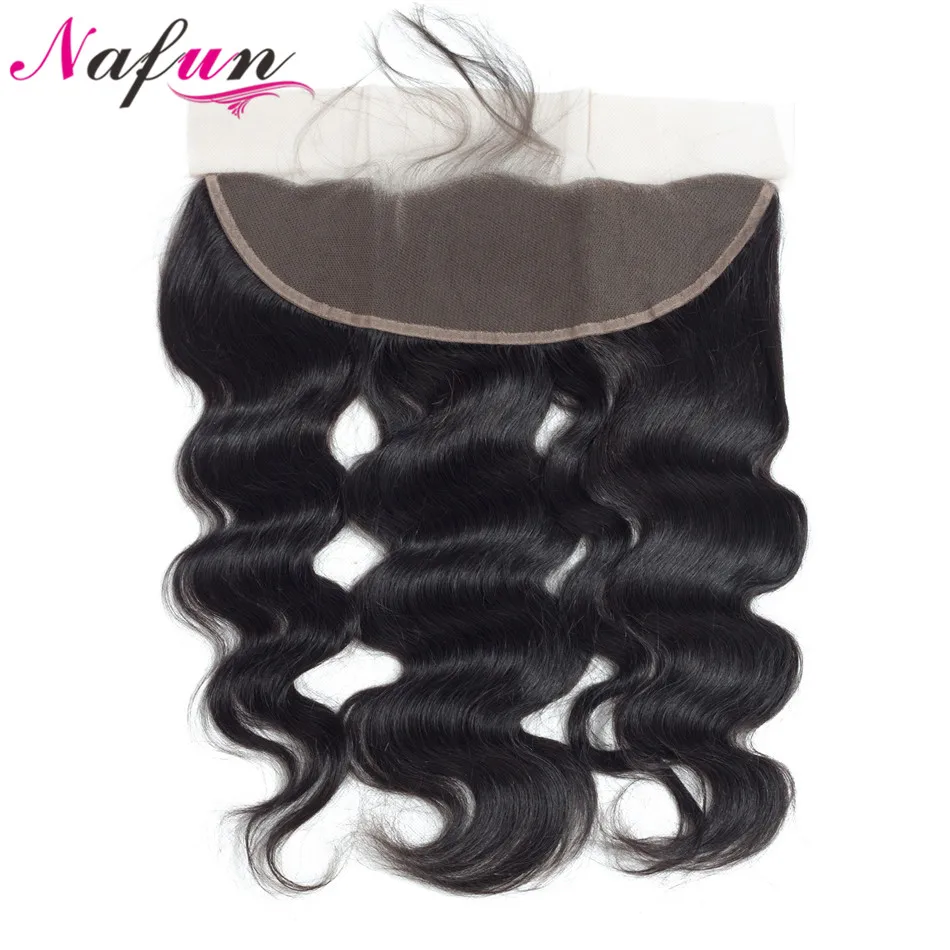 NAFUN бразильские волнистые волосы на лобовой основе 100% человеческие не Реми