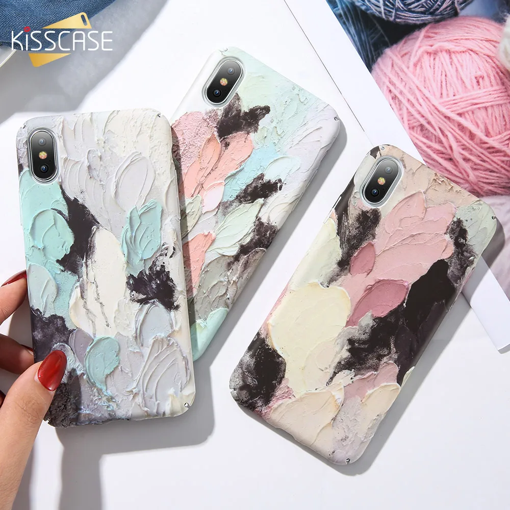 Светящийся чехол KISSCASE с граффити для iPhone 6 6S 7 8 Plus 3D тиснение Рождество