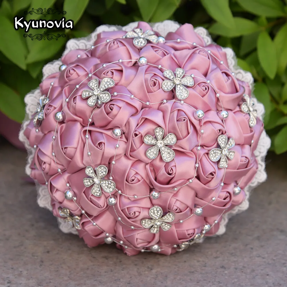 Винтажная свадебная брошь Kyunovia 14 цветов атласные розы кружевные букеты с