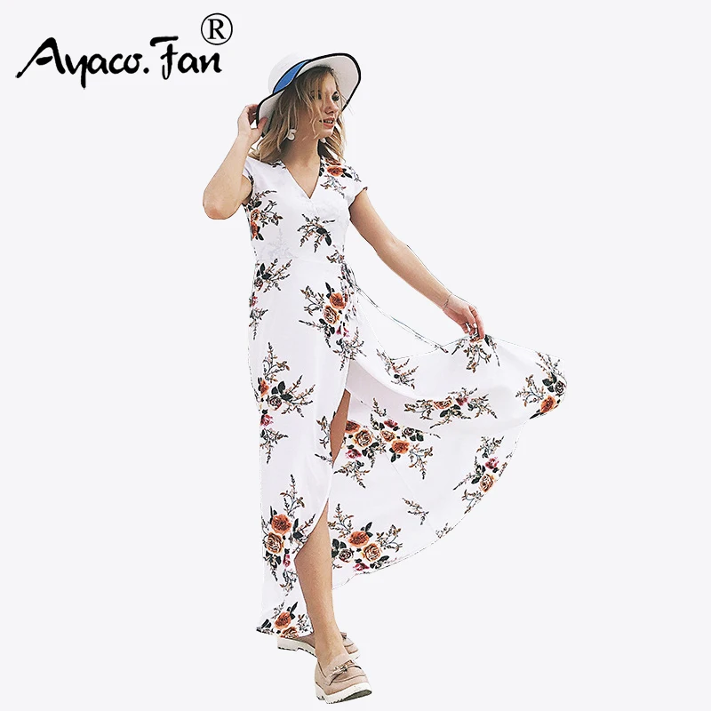 Summer Beach Dresses Long Split Irregular Dress with Slashes Women V-Neck Loose Vestidos Bohomian Robe Femme Maxi Sundress 2019
Summer Beach Dresses Long Split Irregular Dress with Slashes Women V-Neck Loose Vestidos Bohomian Robe Femme Maxi Sundress 2019
