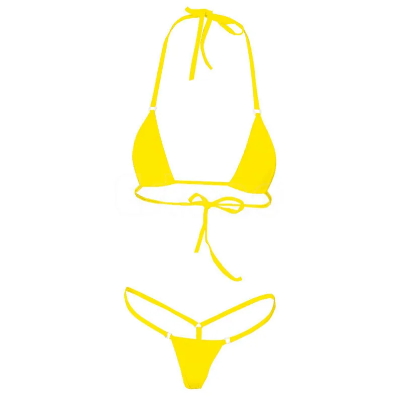 KLV женское сексуальное микро мини бикини стринги нижнее белье бюстгальтер одежда