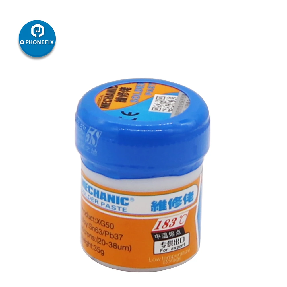 MECHANIC XG-50 Phone PCB BGA Soldering Paste Sn63/Pb37 25-45um Solder Paste SN63/Pb37 Leaded Paste Soldering Tin Cream
MECHANIC XG-50 Phone PCB BGA Soldering Paste Sn63/Pb37 25-45um Solder Paste SN63/Pb37 Leaded Paste Soldering Tin Cream