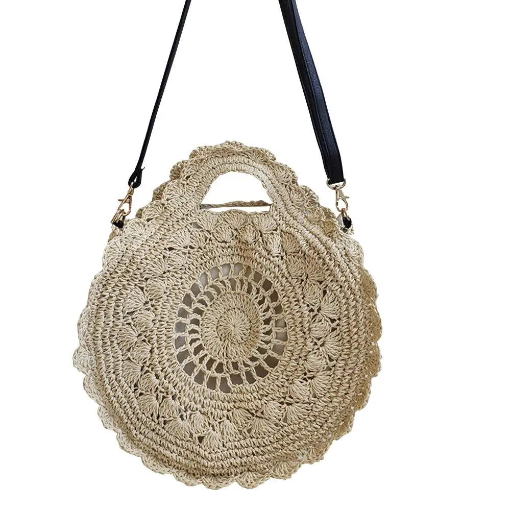Round Straw Bag Hand-woven Elegant Handbag Beach Shoulder Messenger Bag Totes Women's Handmade Fashion Woven Flower Bag
Round Straw Bag Hand-woven Elegant Handbag Beach Shoulder Messenger Bag Totes Women's Handmade Fashion Woven Flower Bag