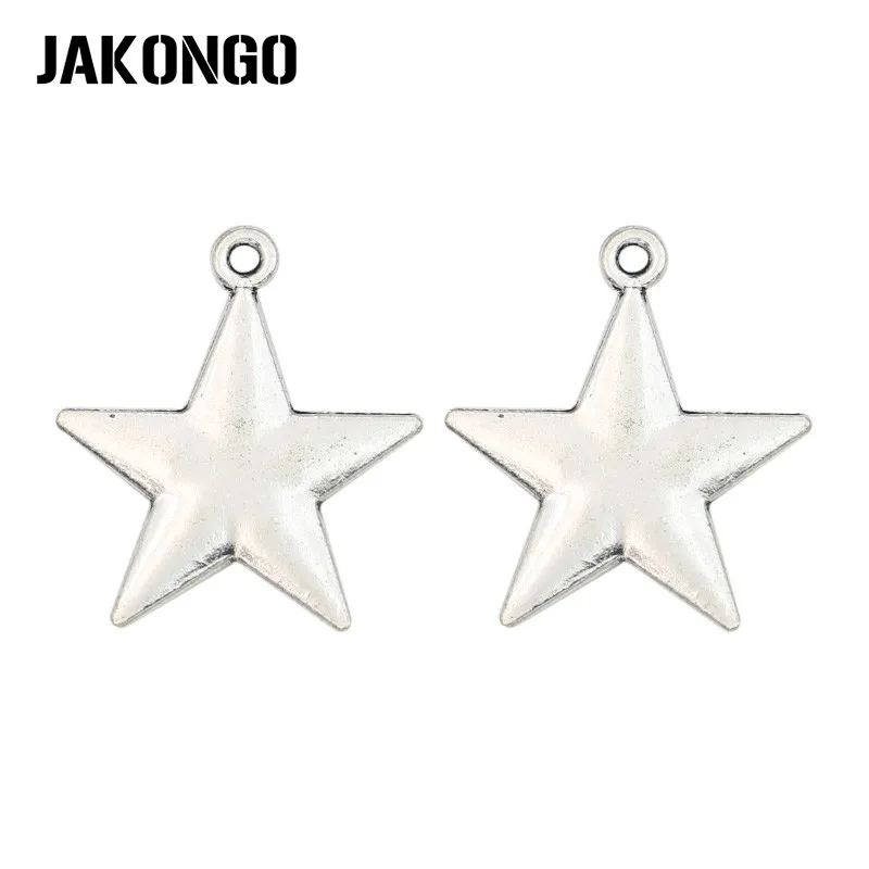 JAKONGO Antique Silver Plated Star Charm Pendants for Jewelry Accessories Making Bracelet Findings DIY 23x19mm
JAKONGO Antique Silver Plated Star Charm Pendants for Jewelry Accessories Making Bracelet Findings DIY 23x19mm