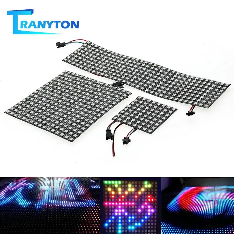 RGB Светодиодная панель чип DC5V WS2812 полноцветная Плата дисплея 8*8 / 16*16 8*32 SMD 5050
