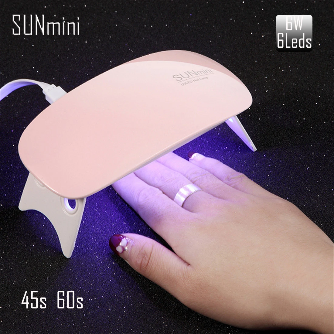SUNmini 6 Вт Сушилка для ногтей USB СВЕТОДИОДНЫЙ УФ лампа гель лак отверждающая машина