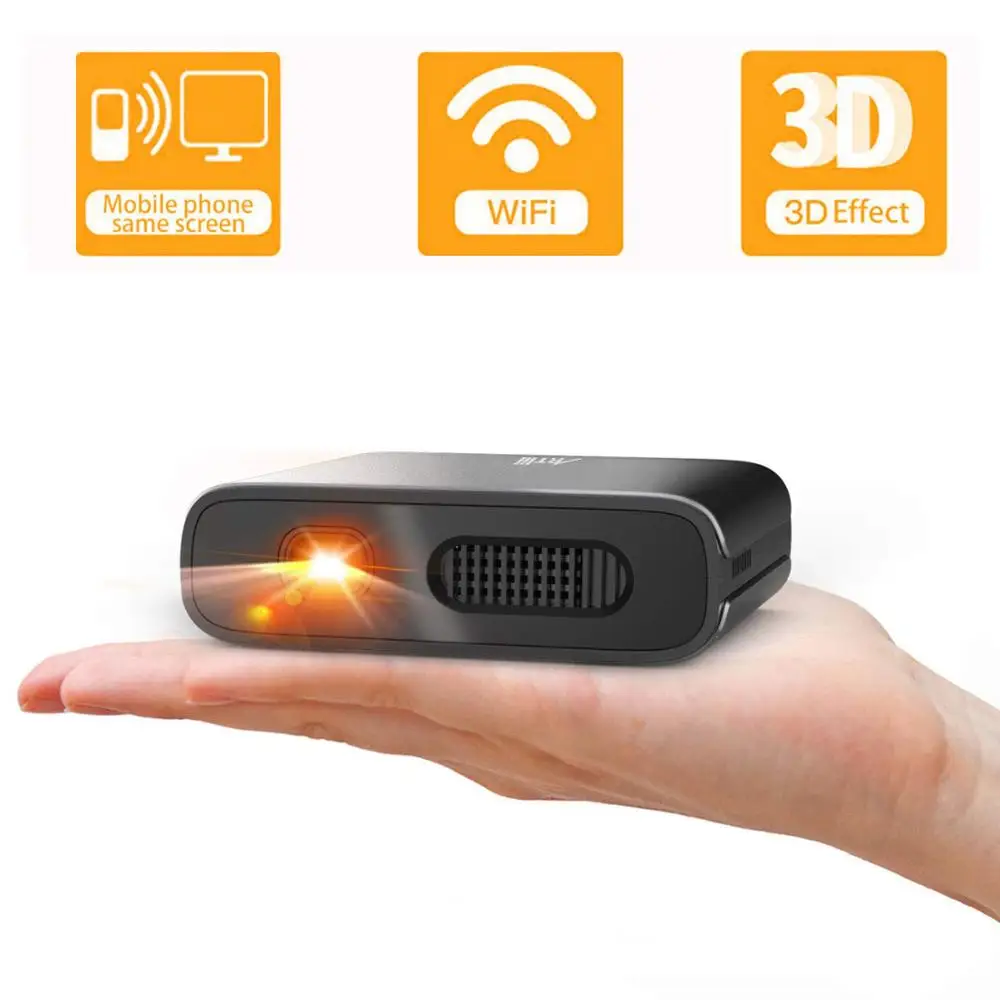 Artlii портативный мини проектор 3D экран зеркальное отображение DLP Wi Fi смартфон