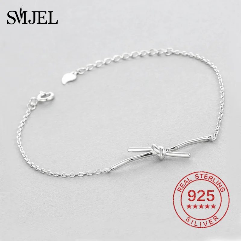 Женский браслет с бантом SMJEL, Простой Длинный браслет из стерлингового серебра 100% пробы, свадебные украшения
Женский браслет с бантом SMJEL, Простой Длинный браслет из стерлингового серебра 100% пробы, свадебные украшения