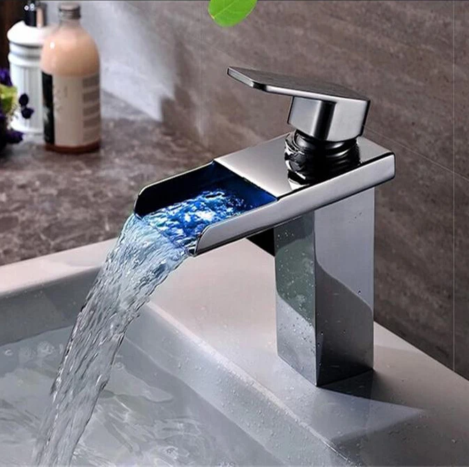 The waterfall faucet copper cold and hot water tap LDE lamp cold faucet basin faucet washbasin faucet
The waterfall faucet copper cold and hot water tap LDE lamp cold faucet basin faucet washbasin faucet