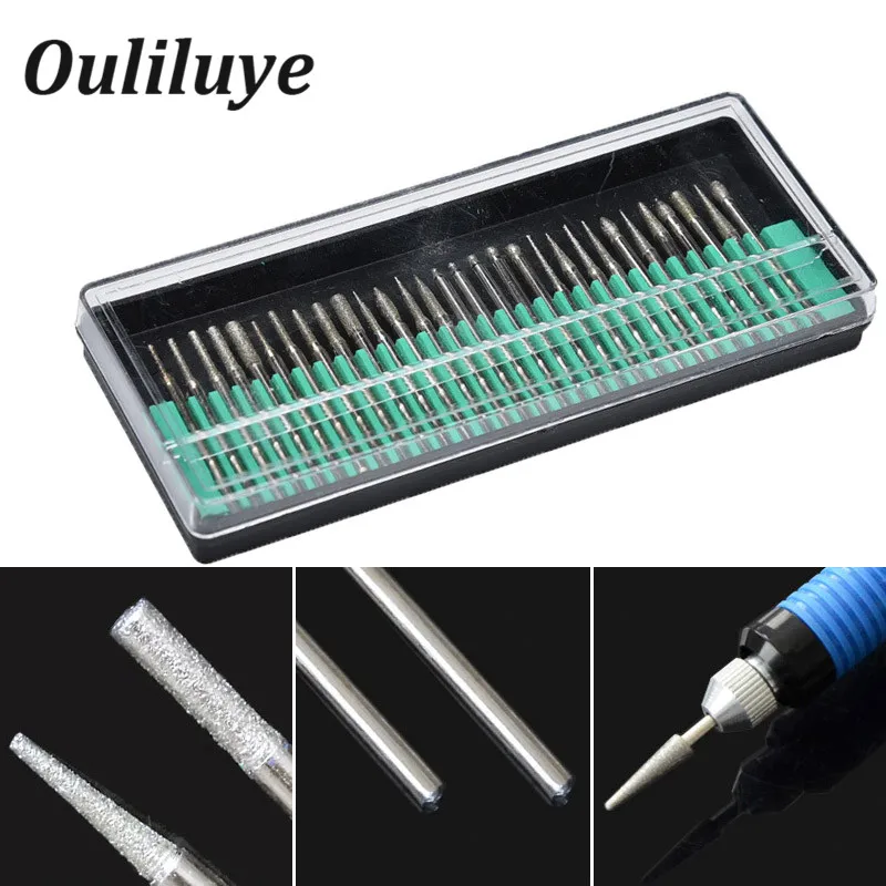 30PCS Mini Diamond Burs 2.35mm Drill Bits for Engraving Grinding Wheel Abrasive Shank Wood Stone Engraving Dremel Rotary Tools
30PCS Mini Diamond Burs 2.35mm Drill Bits for Engraving Grinding Wheel Abrasive Shank Wood Stone Engraving Dremel Rotary Tools