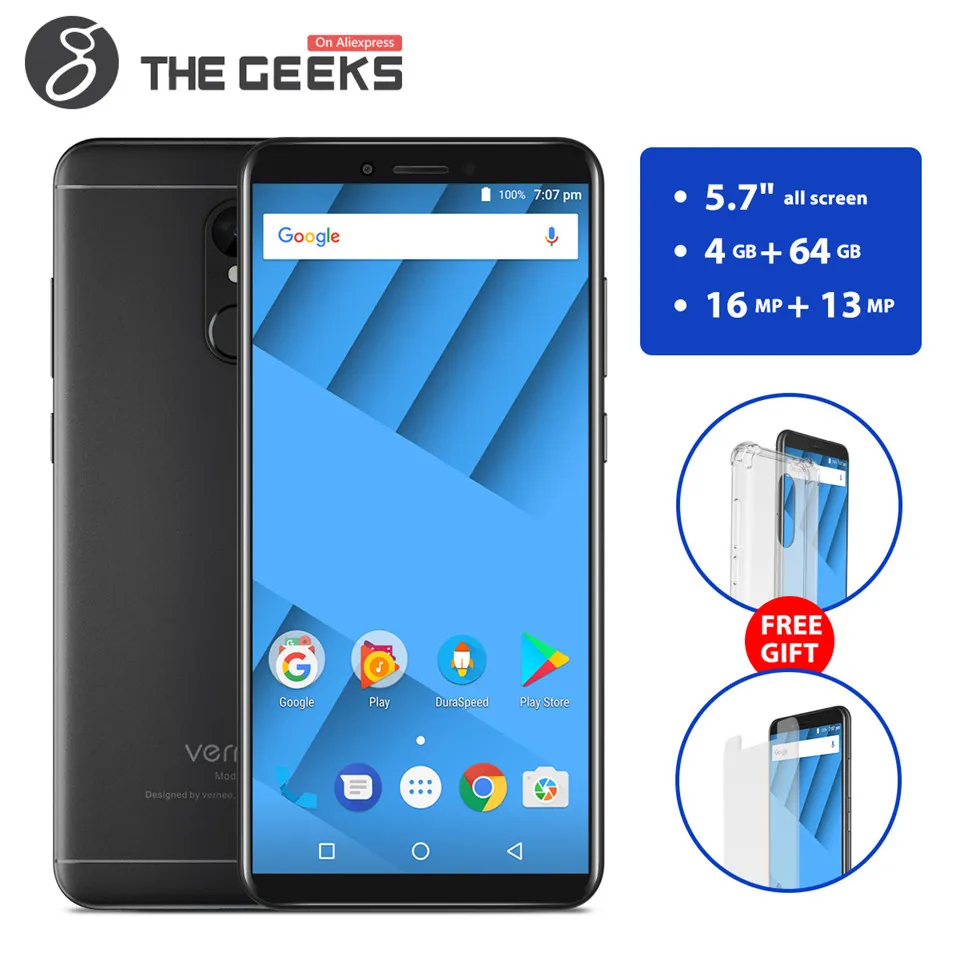 Vernee M6 5 7 дюймов 18:9 HD + Экран 4G B Оперативная память 6 Встроенная мобильного телефона