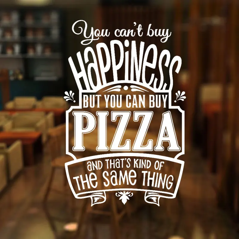 You Can't Buy Happiness But You Can Buy Pizza Quote Wall Sticker Vinyl Restaurant Shop Kitchen Mural Window Decor Decal 3W24
You Can't Buy Happiness But You Can Buy Pizza Quote Wall Sticker Vinyl Restaurant Shop Kitchen Mural Window Decor Decal 3W24