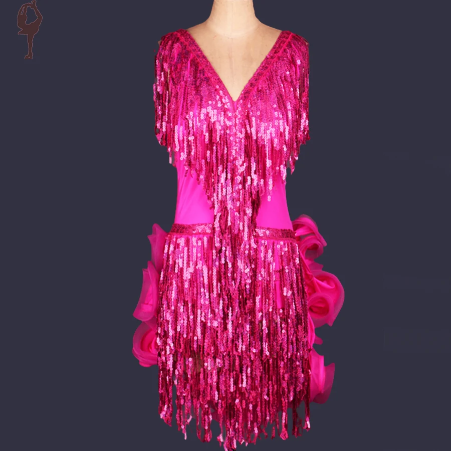 Latin Dance Costumes For Women/Girls Sequin&Tassel&V-Neck Latin Ballroom Dancing Dresses Rose/Yellow/Black/Red Fitness Clothes
Latin Dance Costumes For Women/Girls Sequin&Tassel&V-Neck Latin Ballroom Dancing Dresses Rose/Yellow/Black/Red Fitness Clothes