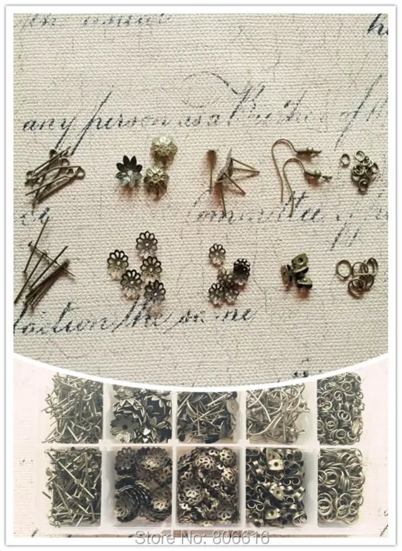 ( For DIY Earrings~~) 1250Pcs/Set Mix 10 Styles Antique Bronze Accessory Box Jewelry Findings Set Jewelry Accessories
( For DIY Earrings~~) 1250Pcs/Set Mix 10 Styles Antique Bronze Accessory Box Jewelry Findings Set Jewelry Accessories