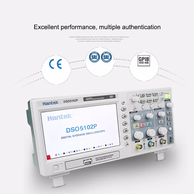 Digital Storage Oscilloscope Dual Channel 100M Digital Oscilloscope 1GSa/s Sampling Rate 40K Record Length Oscilloscope DS05102P
Digital Storage Oscilloscope Dual Channel 100M Digital Oscilloscope 1GSa/s Sampling Rate 40K Record Length Oscilloscope DS05102P