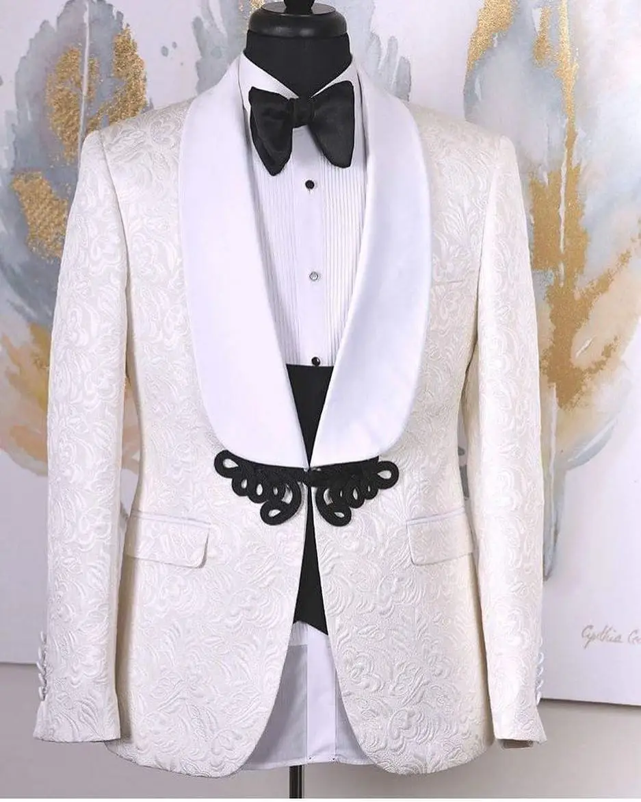2019 New ivory white red black pattern Men suit best man wedding suit singer host Stage costume Slim Fit 3 Pieces Tuxedo Groom G
2019 New ivory white red black pattern Men suit best man wedding suit singer host Stage costume Slim Fit 3 Pieces Tuxedo Groom G