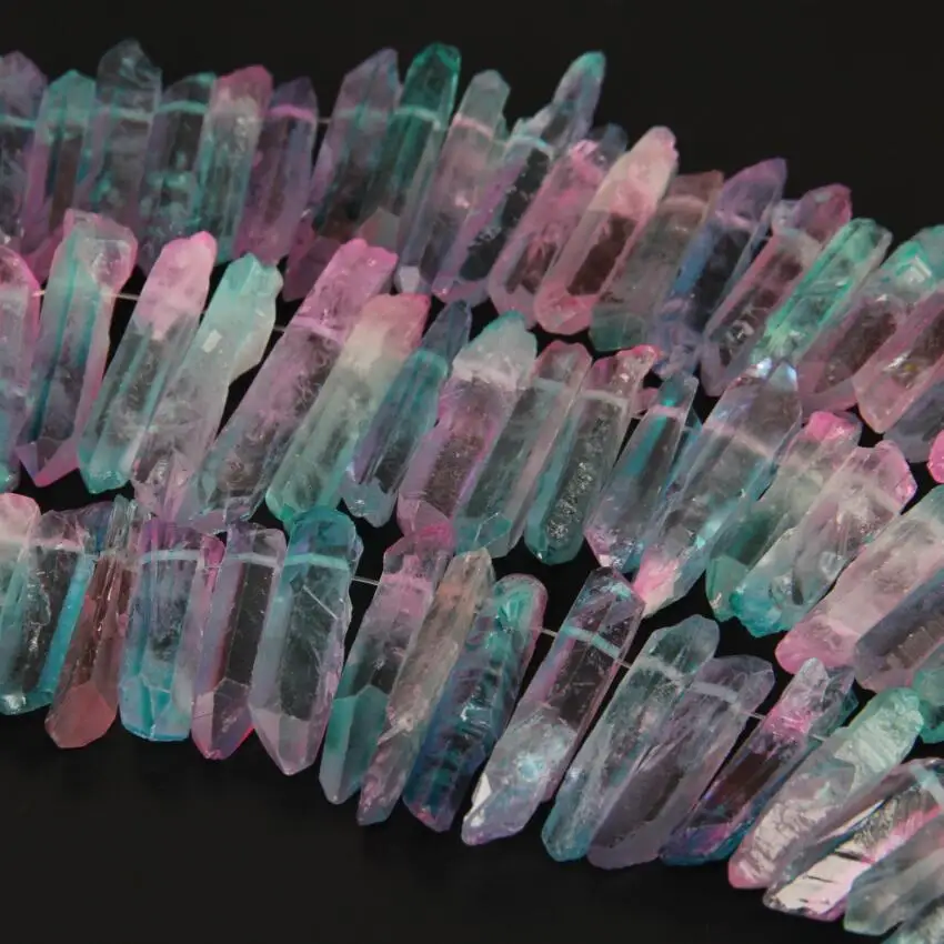 Top Drilled Rough Natural Mix Clear Pink Blue Crystal Quartz Long Stick Beads Graduated Strands Tusk Spike Beads Jewelry
Top Drilled Rough Natural Mix Clear Pink Blue Crystal Quartz Long Stick Beads Graduated Strands Tusk Spike Beads Jewelry