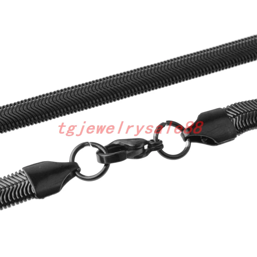 6mm Vintage Classic Black Color Flat Snake Herringbone Chain Necklace Women's Men's Stainless Steel Biker Chain Choker 24" 19g
6mm Vintage Classic Black Color Flat Snake Herringbone Chain Necklace Women's Men's Stainless Steel Biker Chain Choker 24" 19g