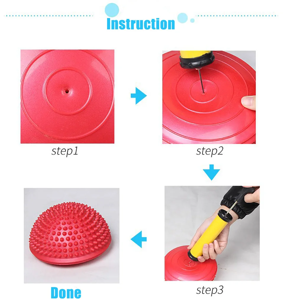 Yoga Half Ball Physical Fitness Appliance Exercise Balance Ball PVC Inflatable Massage Point Stepping Stone For Gym Yoga Pilates
Yoga Half Ball Physical Fitness Appliance Exercise Balance Ball PVC Inflatable Massage Point Stepping Stone For Gym Yoga Pilates