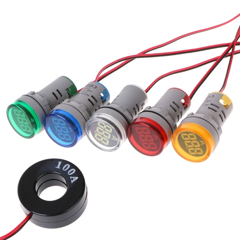 AC220V 22mm Digital Ammeter 0-100A Current Monitor Meter Signal Lamp Amperemeter W-store D24_A
AC220V 22mm Digital Ammeter 0-100A Current Monitor Meter Signal Lamp Amperemeter W-store D24_A