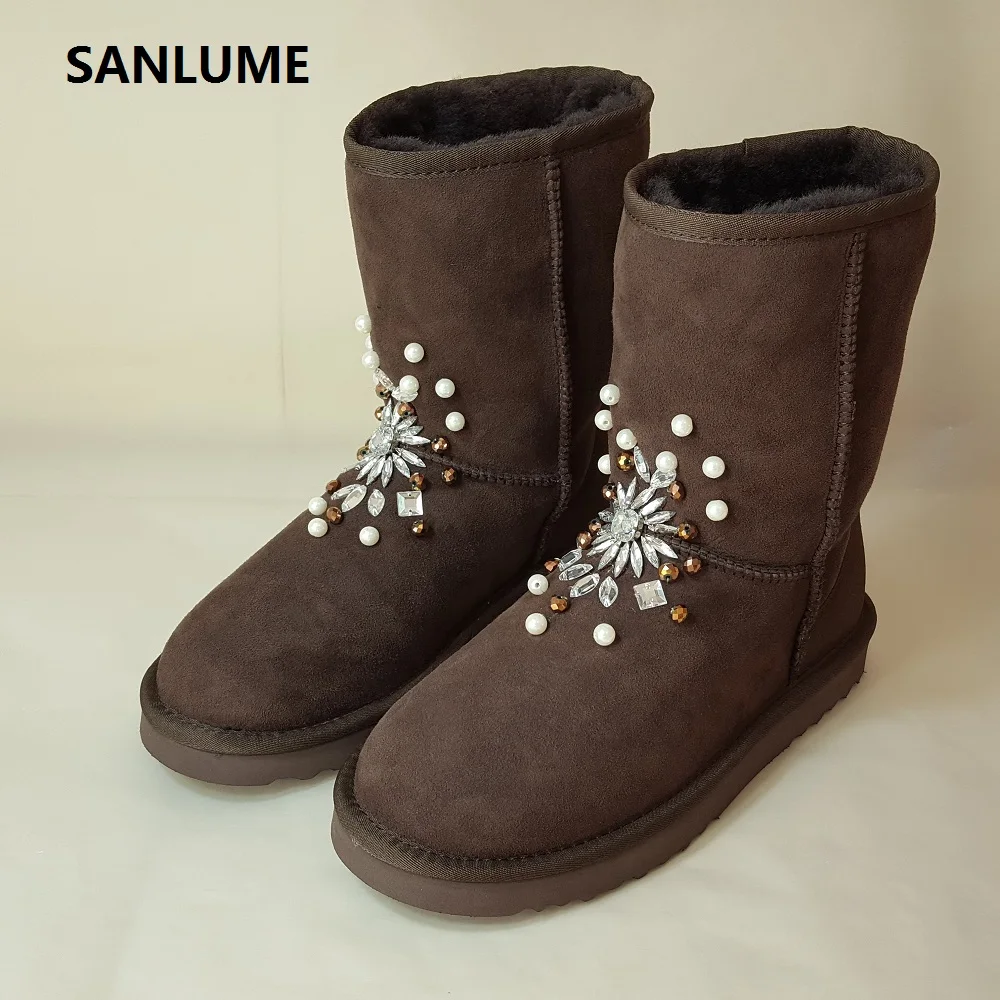 SANLUME/женские зимние ботинки из овечьей кожи; 100% натуральная кожа; Классические теплые ботинки кофейного цвета; Размер 42
SANLUME/женские зимние ботинки из овечьей кожи; 100% натуральная кожа; Классические теплые ботинки кофейного цвета; Размер 42