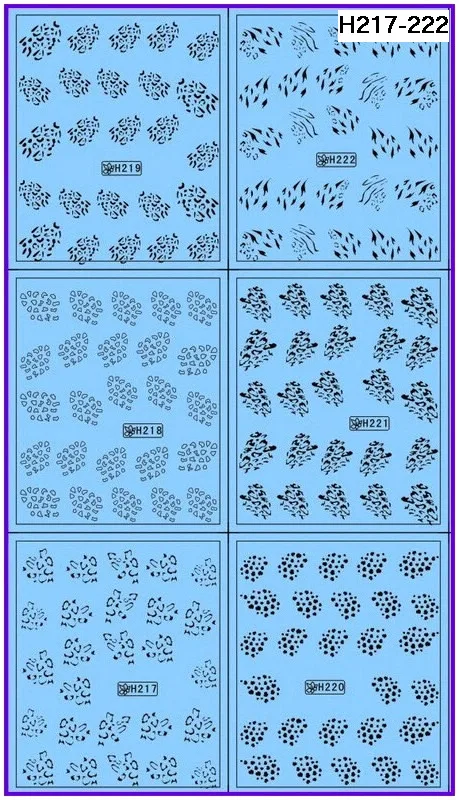 6 PACKS / LOT NAIL ART WATER TRANSFERS STICKERS NAIL DECALS BLACK TIGER LEOPARD SKIN H217-222
6 PACKS / LOT NAIL ART WATER TRANSFERS STICKERS NAIL DECALS BLACK TIGER LEOPARD SKIN H217-222