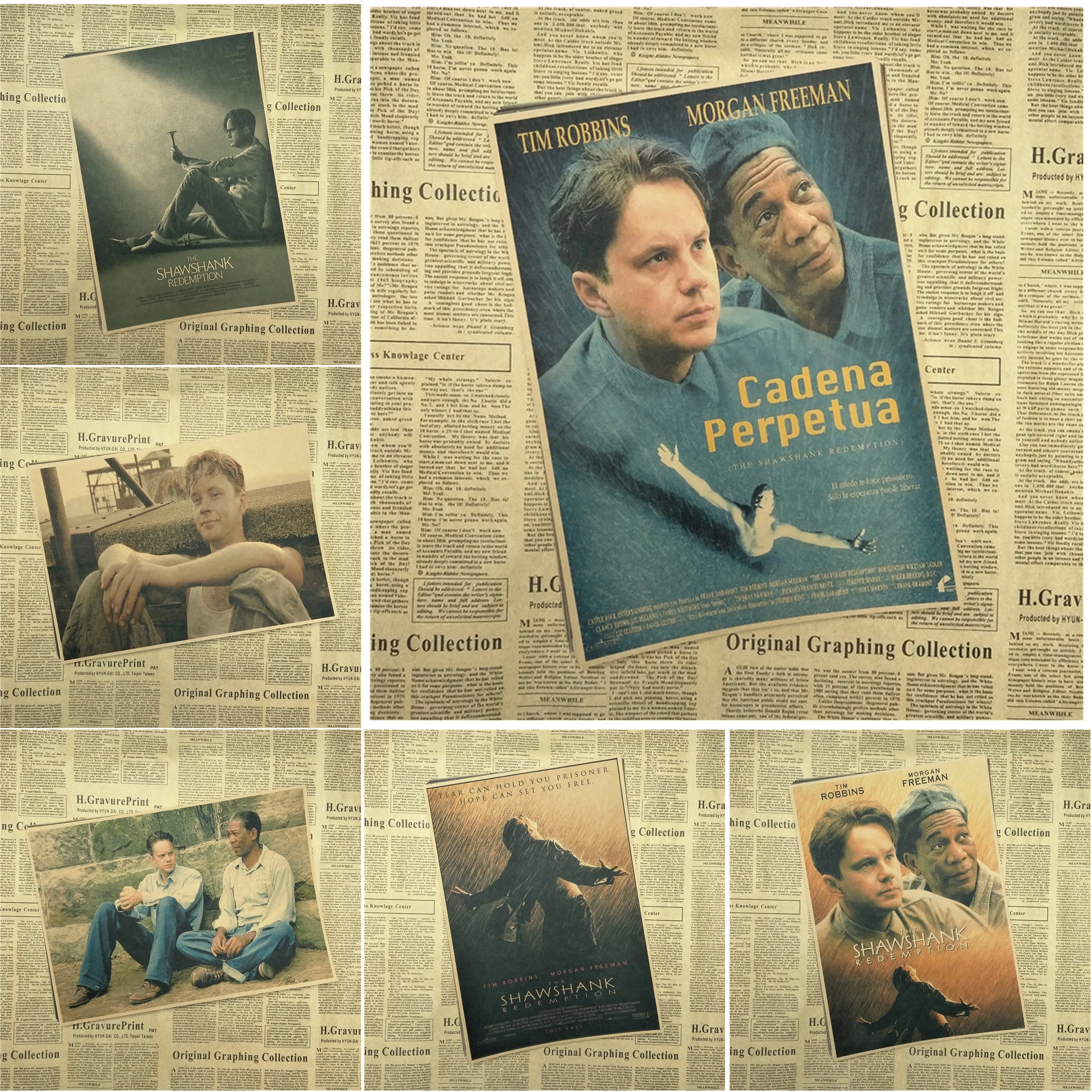 Постер из крафт бумаги Shawshank Redemption в кафе гостиной столовой настенные