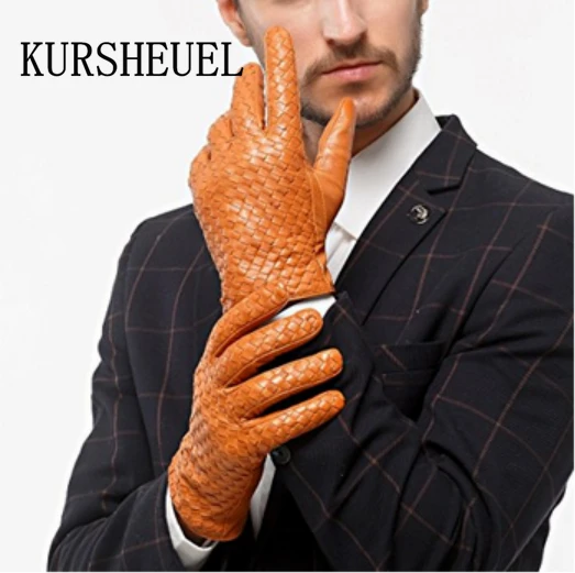 Фото KURSHEUEL роскошные мужские перчатки для вождения с сенсорным экраном из итальянской