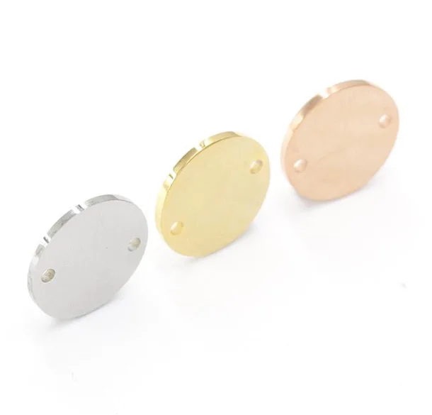 Jaymaxi 8mm-30mm Charm Custom Logo Engrave Stainless Steel Round Tag Mirror Polished Connector Gold Color 20Pieces/lot | Украшения и